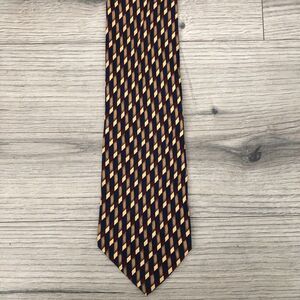 Vintage The Hound San Francisco Patterned Geometric Check Stripe Tie 100% Silk